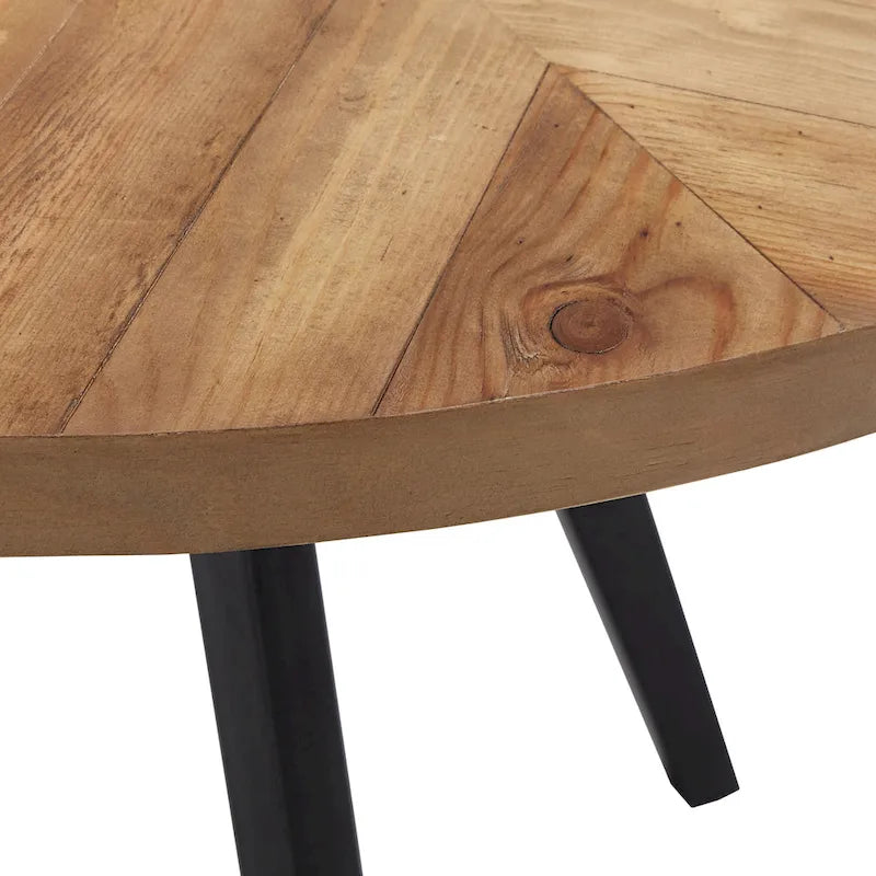 Oak Top Iron Grey Finish Dining Table