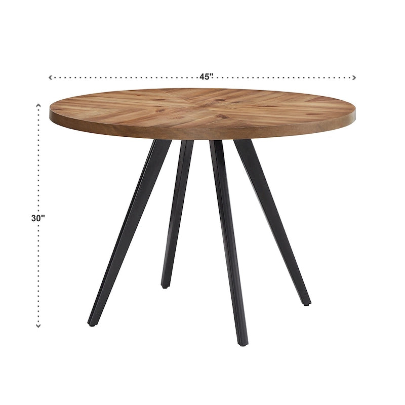 Oak Top Iron Grey Finish Dining Table