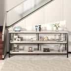 Table console de canapé de 55, étroite et longue, pour entrée, avec étagère de rangement et fonction de meuble TV