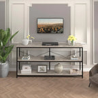 Table console de canapé de 55, étroite et longue, pour entrée, avec étagère de rangement et fonction de meuble TV