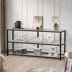 Table console de canapé de 55, étroite et longue, pour entrée, avec étagère de rangement et fonction de meuble TV