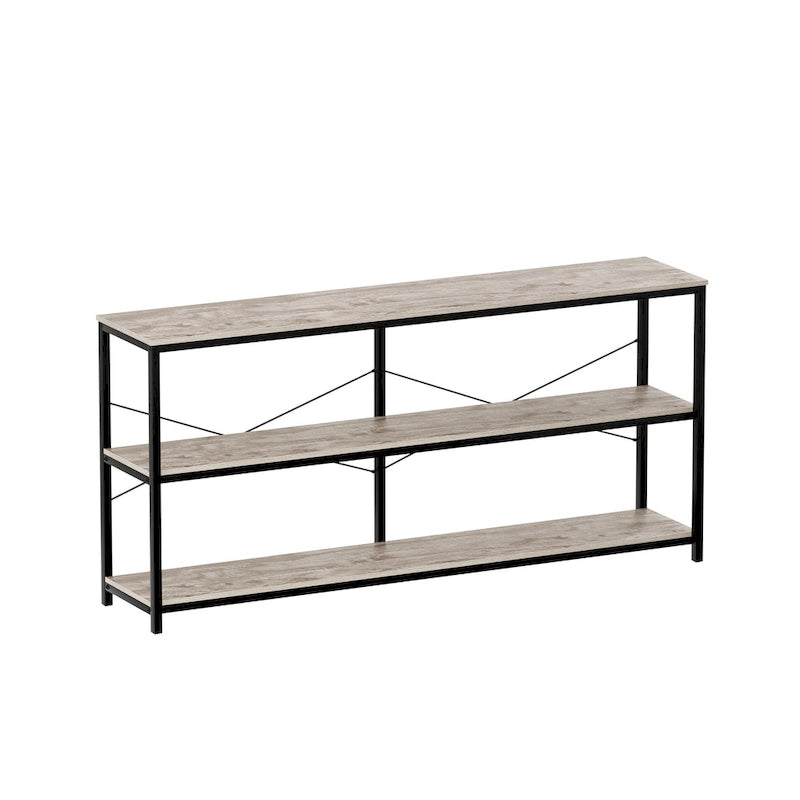 Table console de canapé de 55, étroite et longue, pour entrée, avec étagère de rangement et fonction de meuble TV