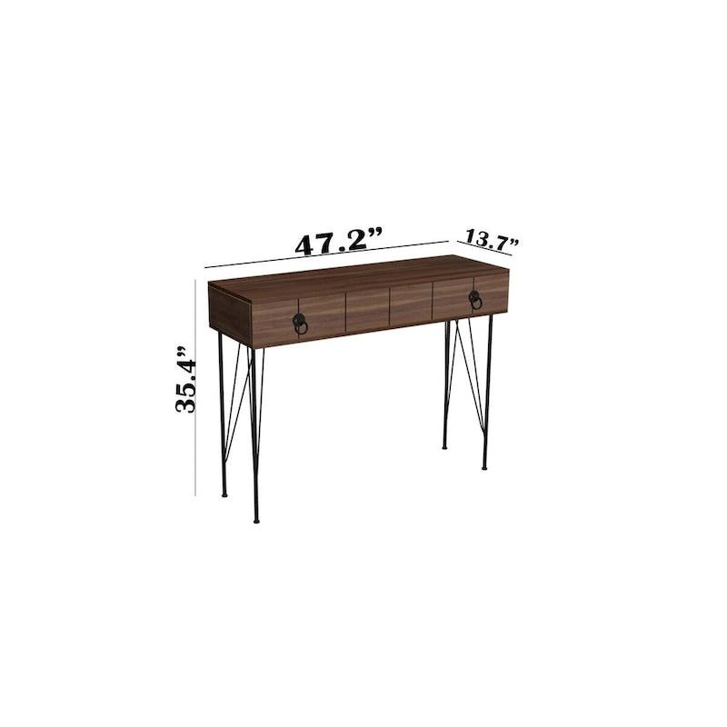Modern Console Table with Sturdy Metal Legs