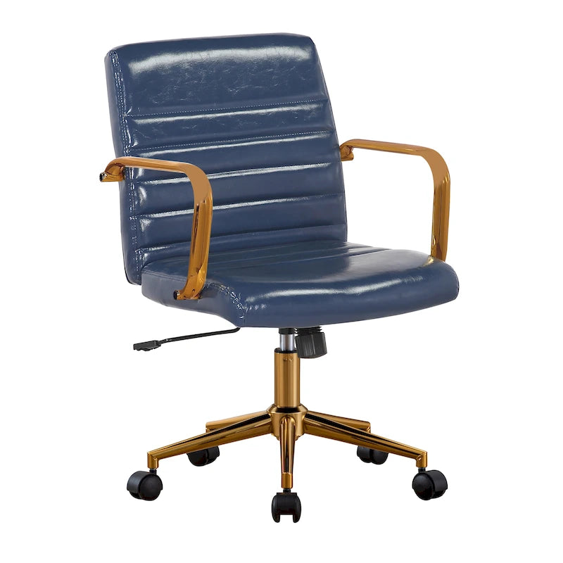 Swivel Office Chair, PU Leather, Roller Wheels