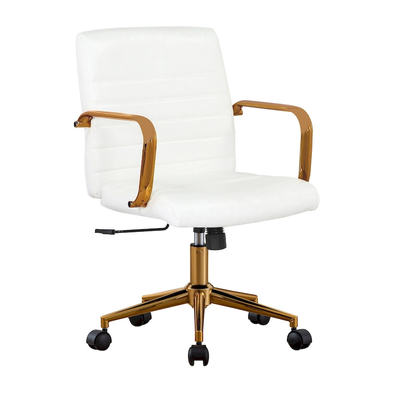 Swivel Office Chair, PU Leather, Roller Wheels