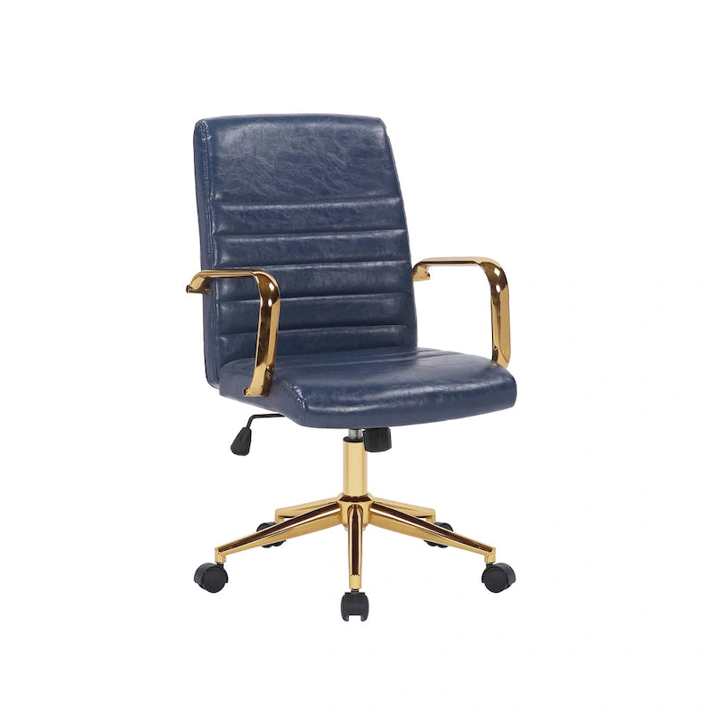 Swivel Office Chair, PU Leather, Roller Wheels