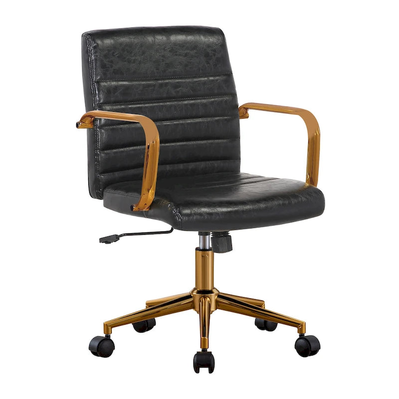 Chaise de bureau pivotante, similicuir PU, roulettes