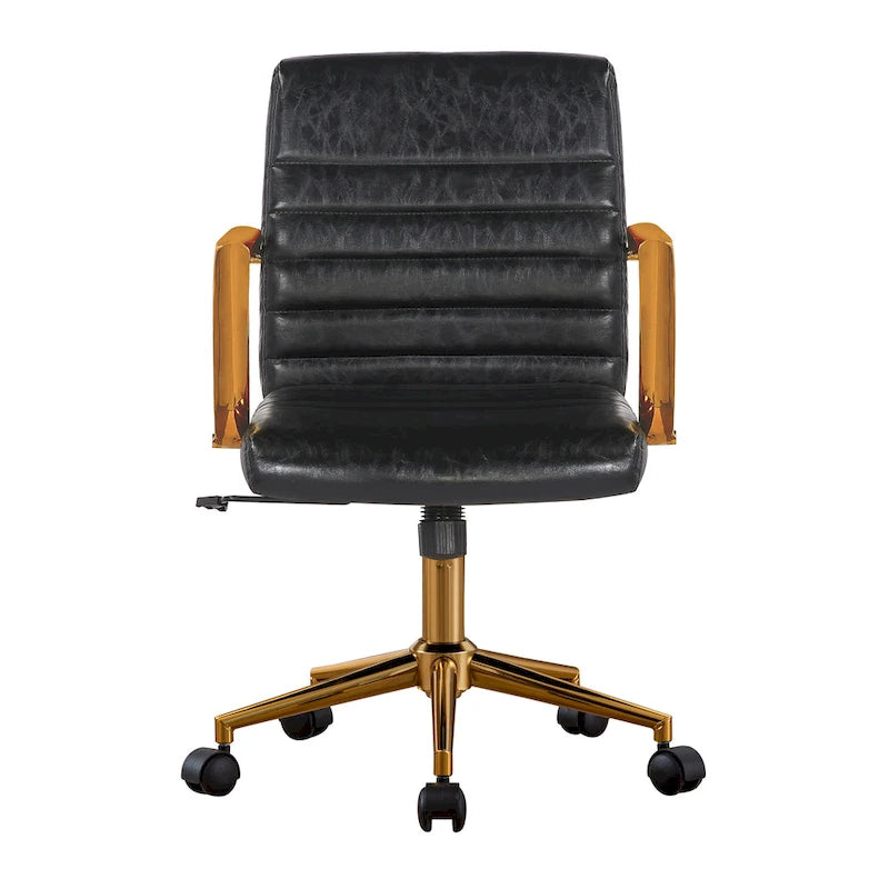Chaise de bureau pivotante, similicuir PU, roulettes