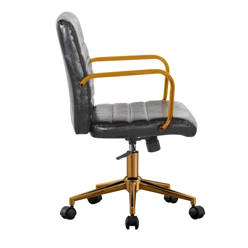 Chaise de bureau pivotante, similicuir PU, roulettes