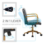 Chaise de bureau pivotante, similicuir PU, roulettes