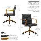 Chaise de bureau pivotante, similicuir PU, roulettes