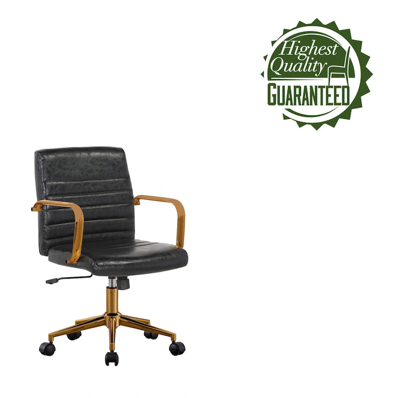 Chaise de bureau pivotante, similicuir PU, roulettes