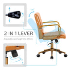 Chaise de bureau pivotante, similicuir PU, roulettes