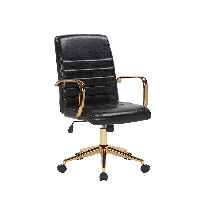 Chaise de bureau pivotante, similicuir PU, roulettes