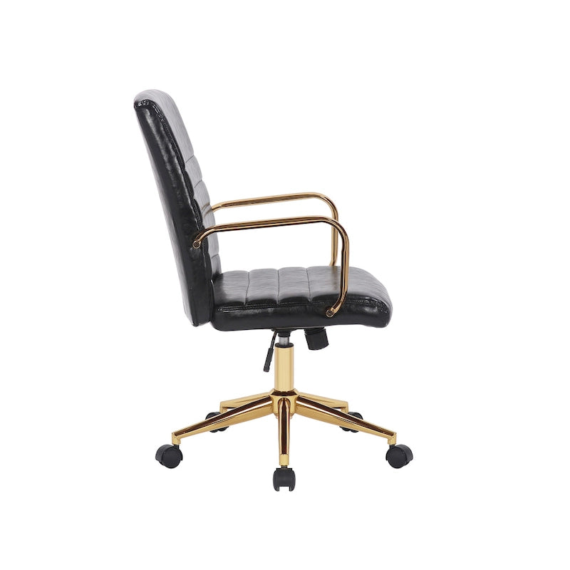 Chaise de bureau pivotante, similicuir PU, roulettes