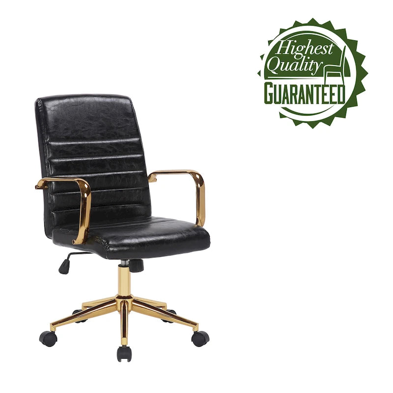Chaise de bureau pivotante, similicuir PU, roulettes
