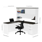 Reversible Desk with Hutch Drawers and Storage