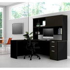 Reversible Desk with Hutch Drawers and Storage