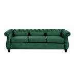 Feststehendes Sofa mit getufteten Kissen und Dekokissen
