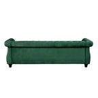 Feststehendes Sofa mit getufteten Kissen und Dekokissen