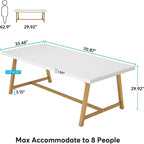 6FT Rectangle Conference Table, 70.9L Meeting Table for 6 People