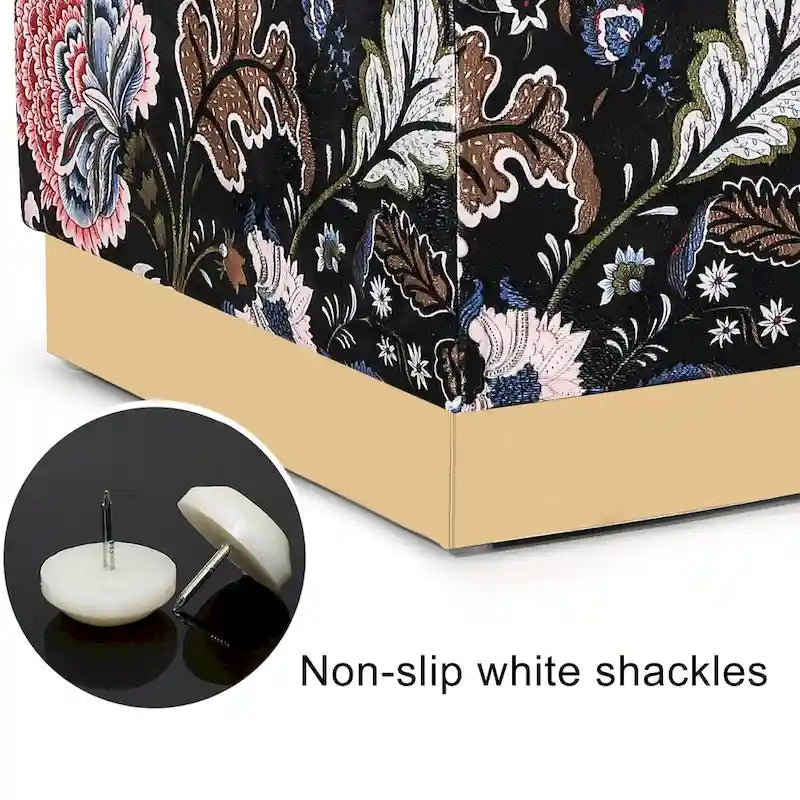 Pouf carré en velours, tabouret rembourré, base plaquée or