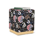 Pouf carré en velours, tabouret rembourré, base plaquée or