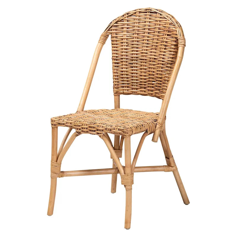Chaise de salle à manger moderne en rotin naturel