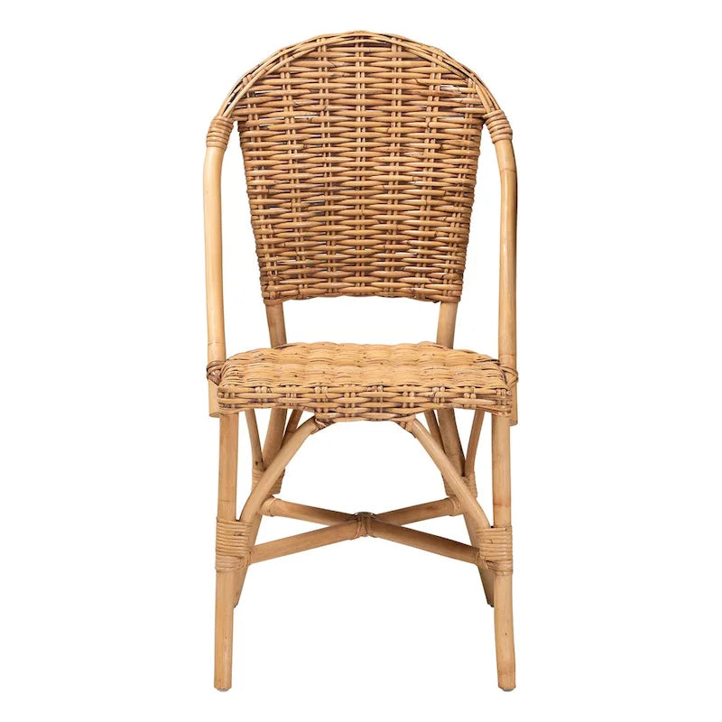 Chaise de salle à manger moderne en rotin naturel
