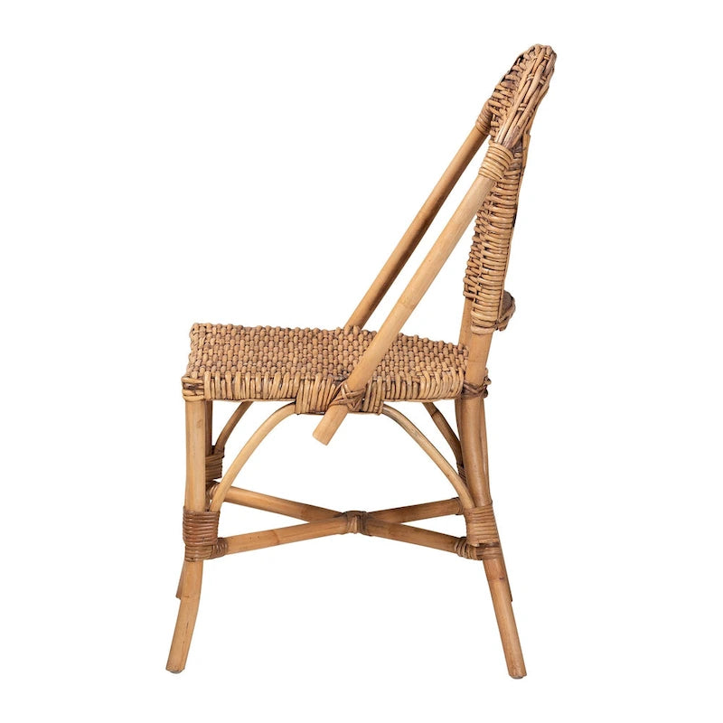 Sedia da pranzo moderna in rattan naturale