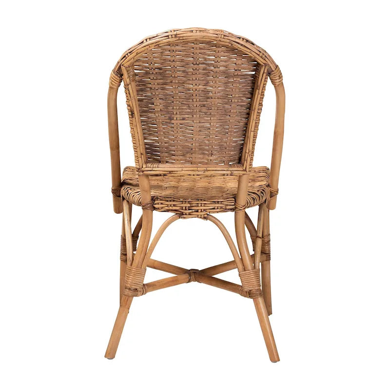 Sedia da pranzo moderna in rattan naturale