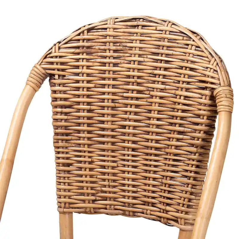 Chaise de salle à manger moderne en rotin naturel