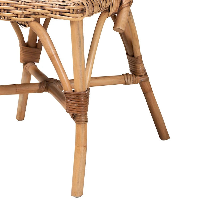 Chaise de salle à manger moderne en rotin naturel