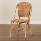 Chaise de salle à manger moderne en rotin naturel