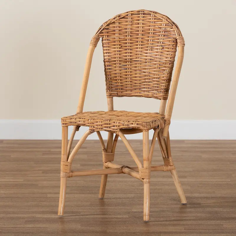 Chaise de salle à manger moderne en rotin naturel