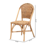 Chaise de salle à manger moderne en rotin naturel