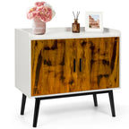 Sideboard Buffet Storage Cabinet w/2 Door Metal Legs Accent - 32 x 15 x 29 (L x W x H)