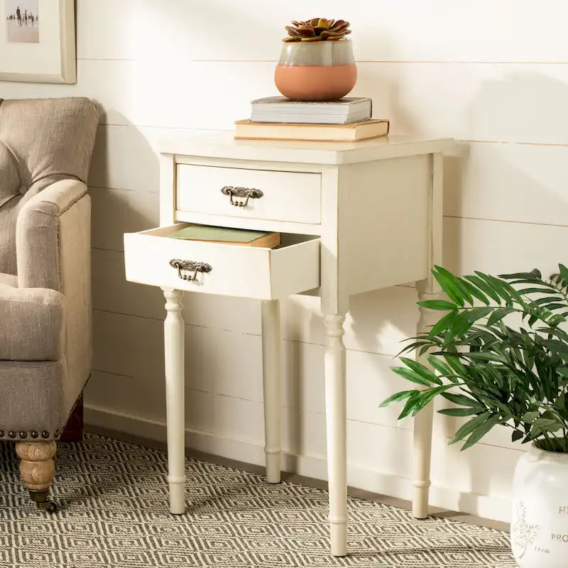 Accent Table with Poplar Frame Metal Pulls - 18.1 x 15 x 30.1 - 18Wx15Dx30H