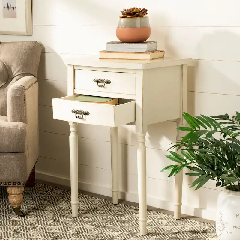Accent Table with Poplar Frame Metal Pulls - 18.1 x 15 x 30.1 - 18Wx15Dx30H