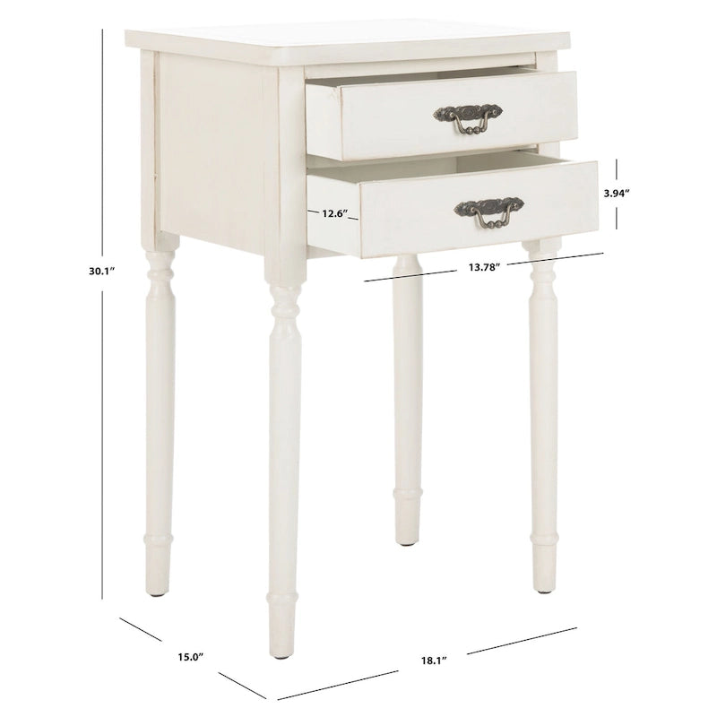 Accent Table with Poplar Frame Metal Pulls - 18.1 x 15 x 30.1 - 18Wx15Dx30H