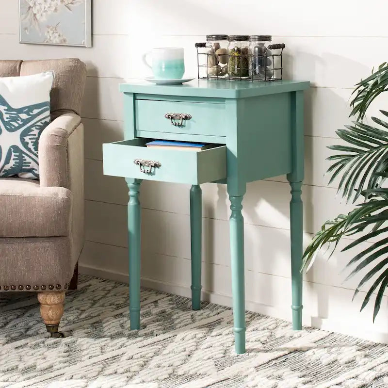 Accent Table with Poplar Frame Metal Pulls - 18.1 x 15 x 30.1 - 18Wx15Dx30H