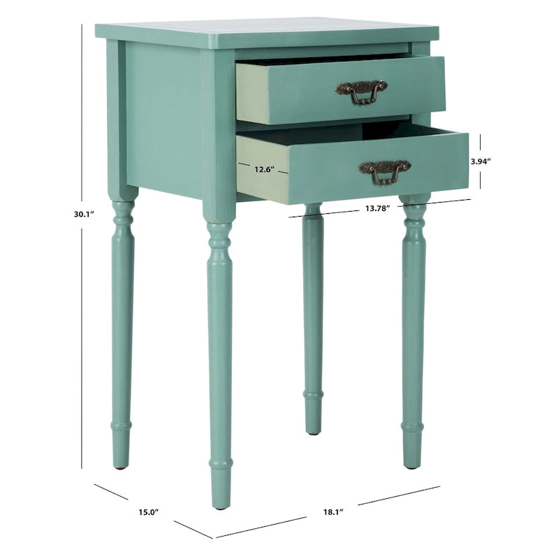 Accent Table with Poplar Frame Metal Pulls - 18.1 x 15 x 30.1 - 18Wx15Dx30H