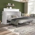 75W Queen Cabinet Bed with Mattress for Guest Room