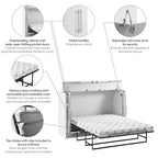 75W Queen Cabinet Bed with Mattress for Guest Room