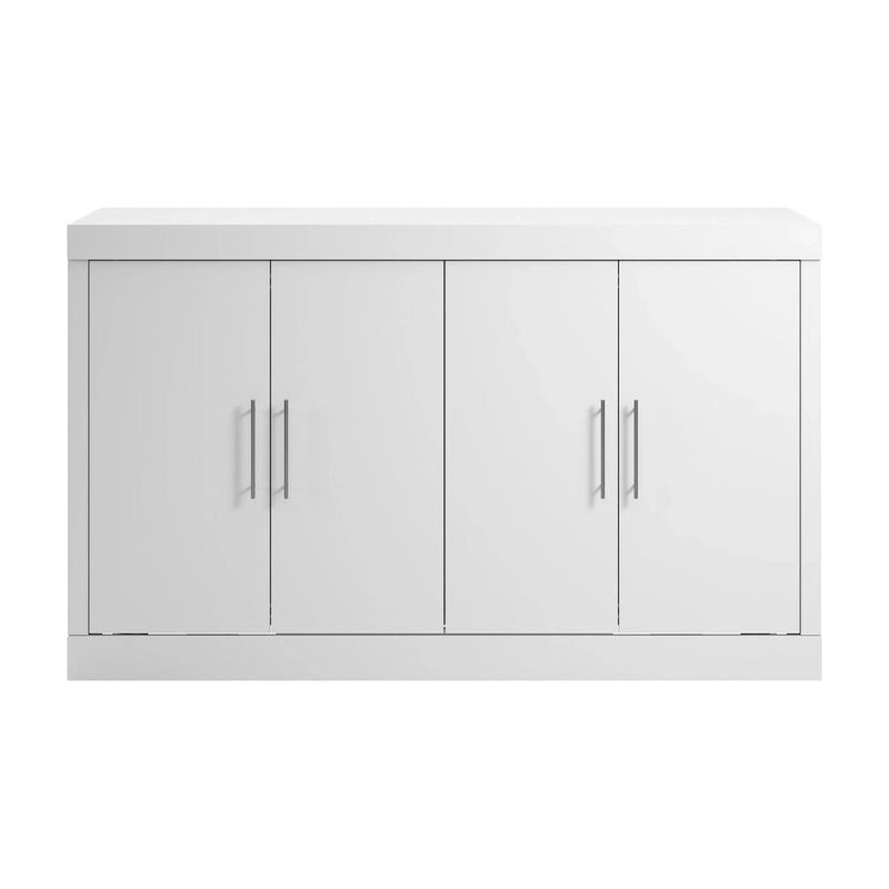 75W Queen Cabinet Bed with Mattress for Guest Room