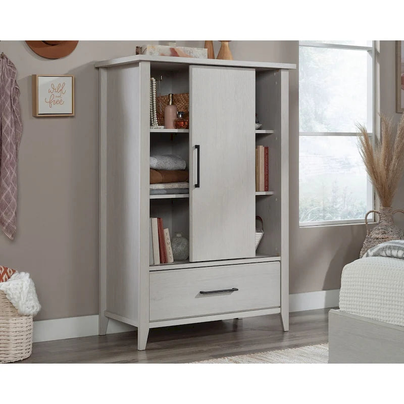 Armoire with Sliding Door Adjustable Shelves Drawer