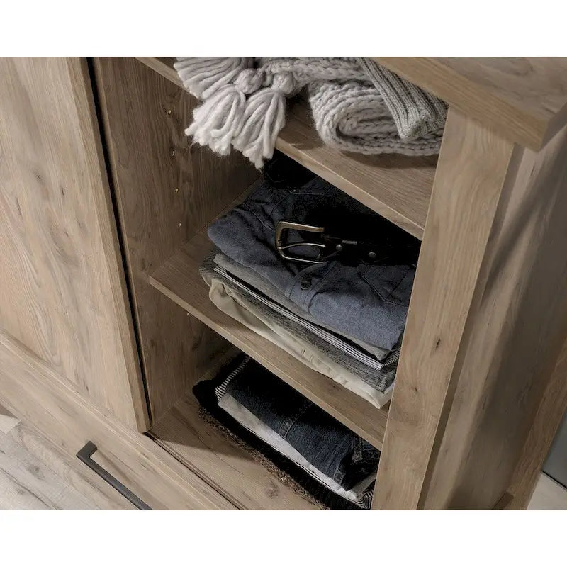 Armoire with Sliding Door Adjustable Shelves Drawer
