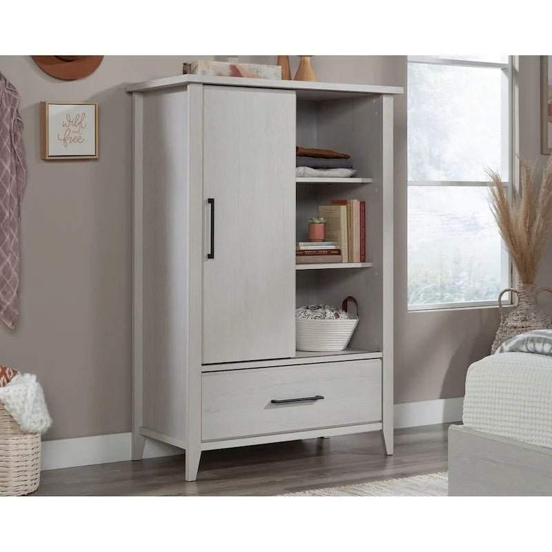 Armoire with Sliding Door Adjustable Shelves Drawer