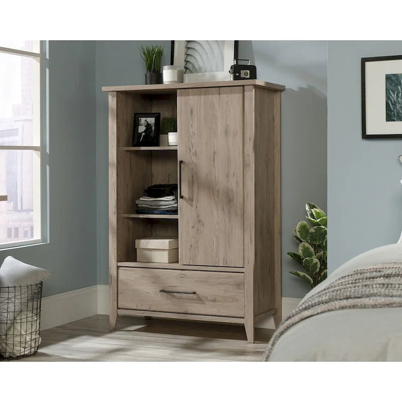 Armoire with Sliding Door Adjustable Shelves Drawer