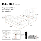 Curved Metal Powder Coated Bed Frame, No Box Spring Needed